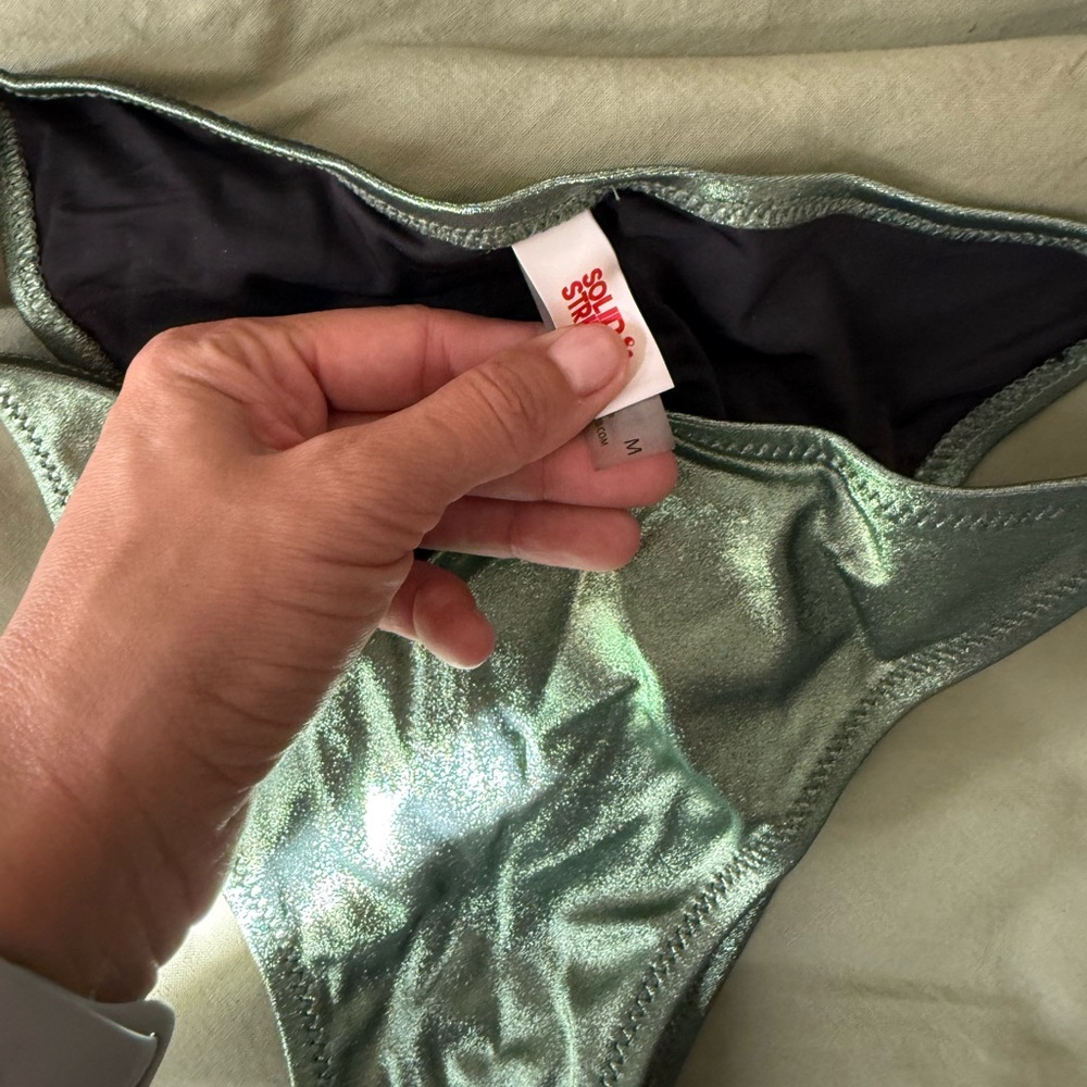 Solid & Striped Elsa Bikini Size Medium In Sage - image 4